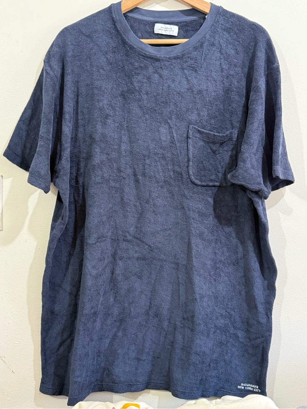 Saturdays New York City Navy Terry Pocket Tee
